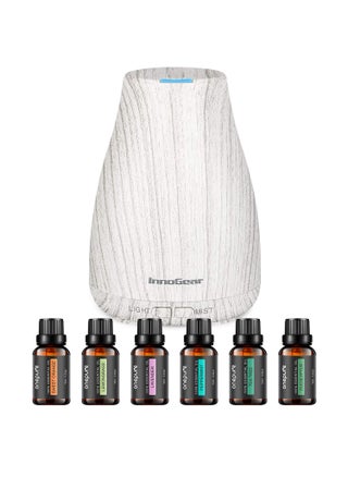 InnoGear Essential Oil Diffuser with Oils, 100ml Aromatherapy Diffuser with 6 Essential Oils Set, Aroma Cool Mist Humidifier Gift Set, Grey Wood Grain - pzsku/Z458738AF6AC40271BC94Z/45/_/1744284540/29d09022-950c-463e-88a2-4a261ef96f80