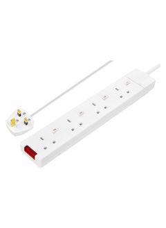 MASTERPLUG Masterplug SWG4-MP Four Socket Rewireable Trailing Socket with Power Indicator and Individual Switches, without Plug and Cable, 13 Amp, White  - Image 1