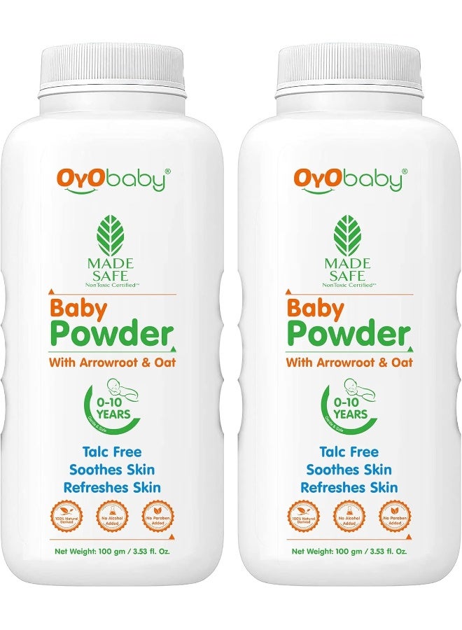 أيو بيبي بودرة أطفال خالية من التلك من أويو بيبي للأطفال حديثي الولادة، 100 جم (عبوة من قطعتين) - Image 1
