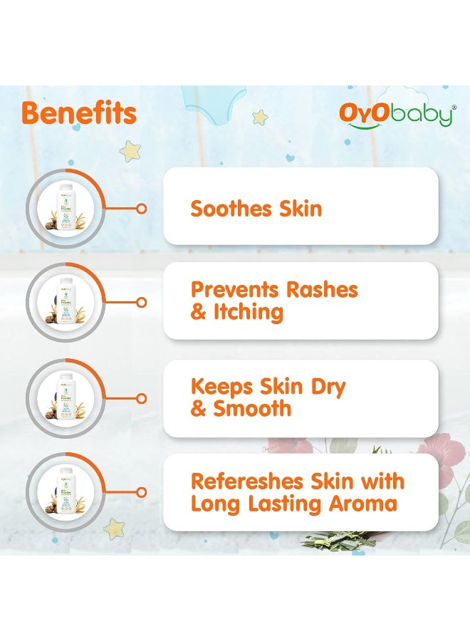 أيو بيبي بودرة أطفال خالية من التلك من أويو بيبي للأطفال حديثي الولادة، 100 جم (عبوة من قطعتين) - Image 3