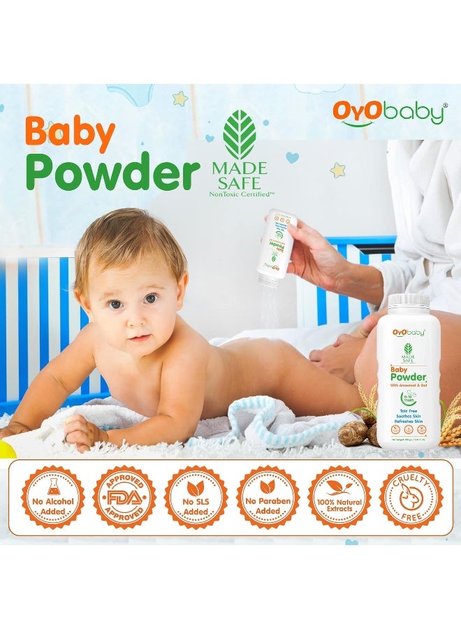 أيو بيبي بودرة أطفال خالية من التلك من أويو بيبي للأطفال حديثي الولادة، 100 جم (عبوة من قطعتين) - Image 2