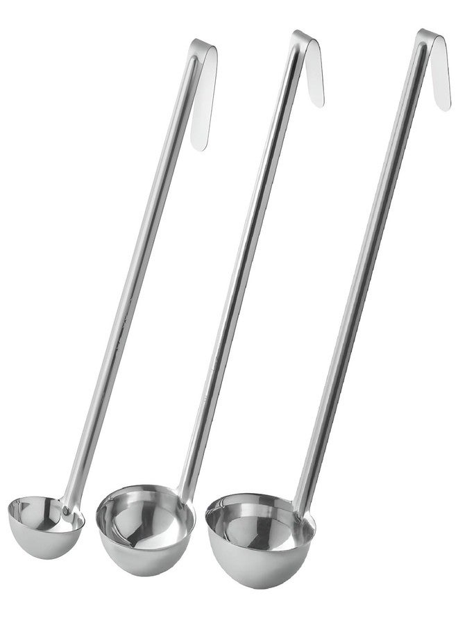 OCSParts OCS Parts Set of 3 Stainless Steel Culinary Ladles | One-Piece Dishwasher Safe Home, Restaurant, Buffet and Catering Serving Ladle for Sauces, Soup, Gravy, and Salad Dressing (1-3 - 5 Ounce) - Image 1