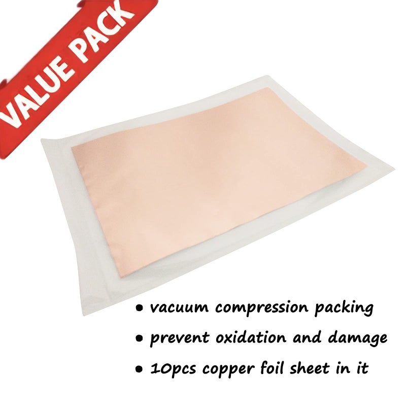 Meideal 10 Pieces Copper Foil Tape with Conductive Adhesive Copper Sheets for Guitar, Arts & Crafts, Paper Circuits, Stained Glass, Electrical Repairs, Grounding, Home Decor (11.8inch x 7.9inch) - Image 2
