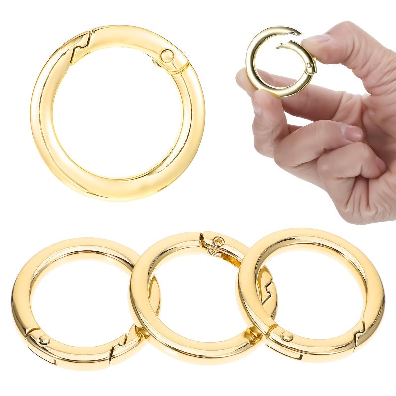 Golden 26pcs Keychain Spring O Ring Zinc Alloy Hiking Buckle For Bag Wallet - Image 1