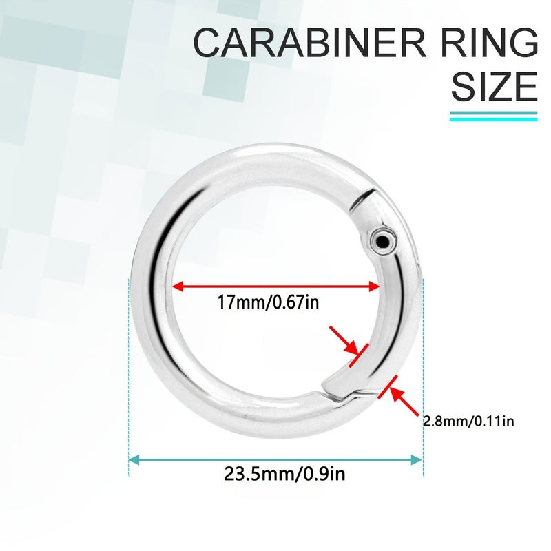 Golden 26pcs Keychain Spring O Ring Zinc Alloy Hiking Buckle For Bag Wallet - Image 4