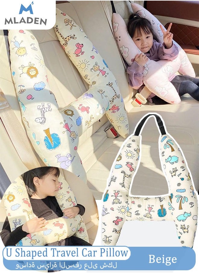 MLADEN - U Shaped Travel Car Pillow Kid Adult Car Nap Pillow Airplane Sleeping Reading Pillow Cushion for Head and Body Support Removable Sleeper Hold Pillow Travel Sleeping Artifact for Long Trip - Image 1