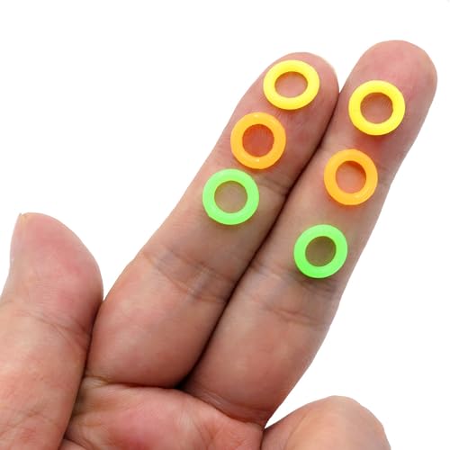 ZXUEZHENG 150 Pack Elasticity Silicone Soft Stitch Ring Markers for Knitting Crochet Etc, (Small Size for Needle Sizes 0-8, Orange, Yellow, Green) - Image 4