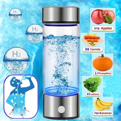 Amavheaf Hydrogen Water Bottle Generator 2pack Glass Hydrogenated Water Bottles Health Cup Hydrogen Water Generator w SPEPEM Tech Improve Water for HomeOfficeTravelDaily Drinking Gift for Mom Father Day - Image 3