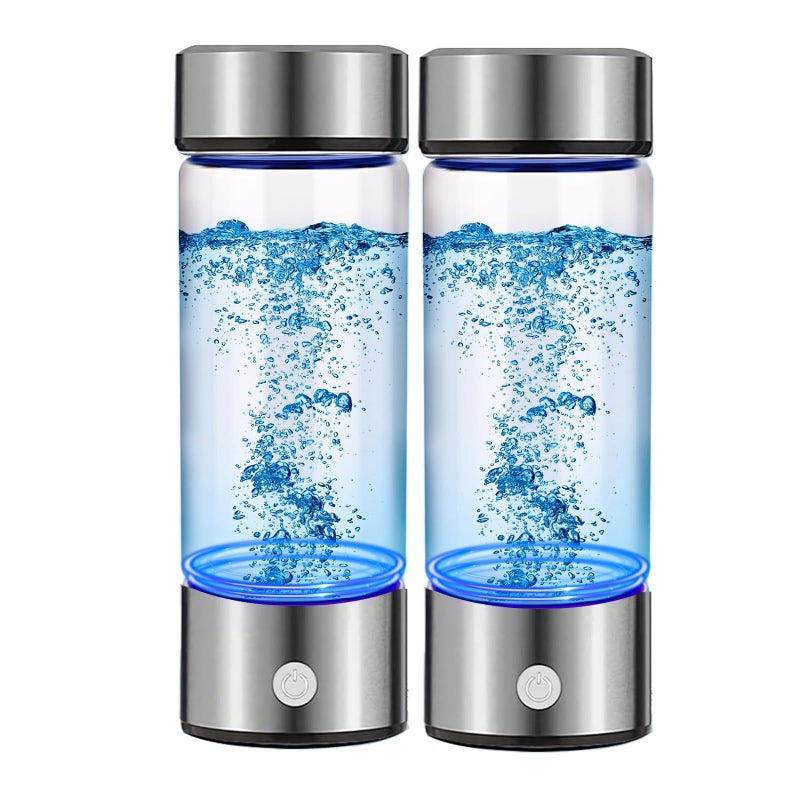 Amavheaf Hydrogen Water Bottle Generator 2pack Glass Hydrogenated Water Bottles Health Cup Hydrogen Water Generator w SPEPEM Tech Improve Water for HomeOfficeTravelDaily Drinking Gift for Mom Father Day - Image 2