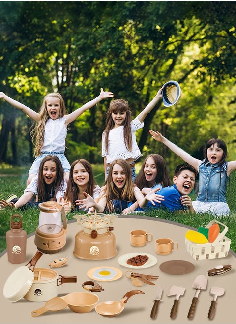 Children Pretend Camping Toys Food Toys Kids Camping Set Toy Set with Storage Bag