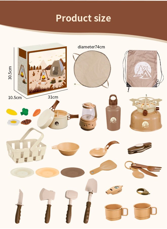 Children Pretend Camping Toys Food Toys Kids Camping Set Toy Set with Storage Bag