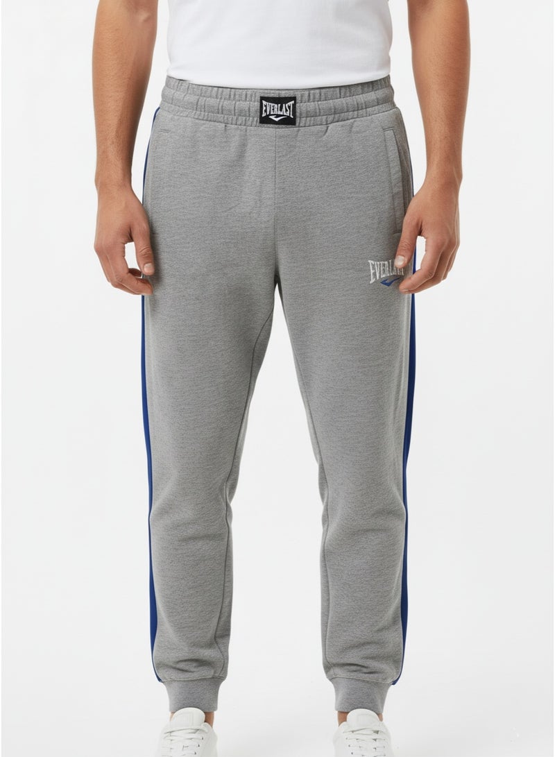 EVERLAST Men's Jogger Pants – Grey Sweatpants with Inner Drawstring & Side Stripe - Image 1