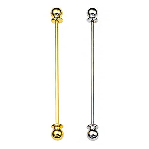 lasenersm 2-Piece Collar Pin & Bar Set - Shirt Collar Tie Pins for Men - Wedding & Business (Silver, Golden) - Image 1