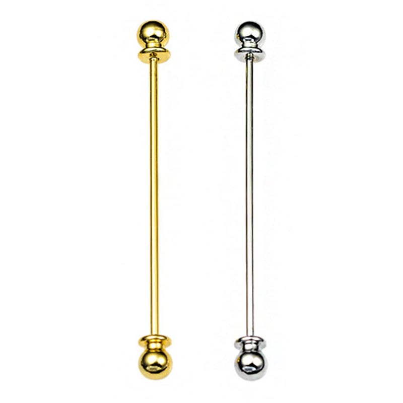 lasenersm 2-Piece Collar Pin & Bar Set - Shirt Collar Tie Pins for Men - Wedding & Business (Silver, Golden) - Image 5