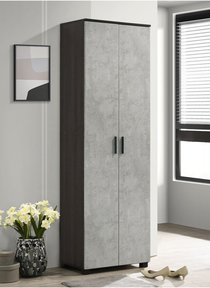 Home Box - Capri 33-Pair Tall Shoe Cabinet 10 Shelves 2 Doors Engineered Wood 60 x 190 x 37 cm Grey - Image 1