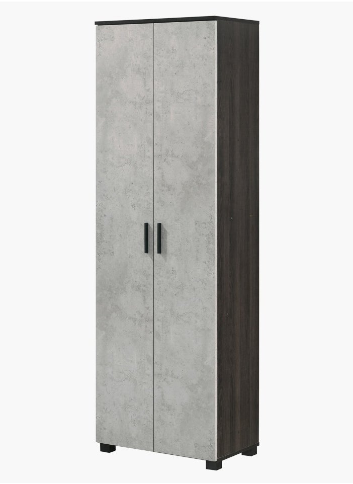 Home Box - Capri 33-Pair Tall Shoe Cabinet 10 Shelves 2 Doors Engineered Wood 60 x 190 x 37 cm Grey - Image 1