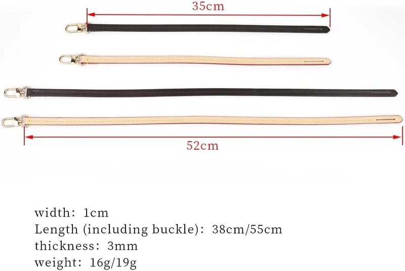 Shoulder Strap 38cm 55cm Detachable Bag Handle Replacement Bag Strap Genuine Leather Shoulder Strap Bag Part & Accessories Fashion Strap Handbags Strap(Black,38cm) - Image 2
