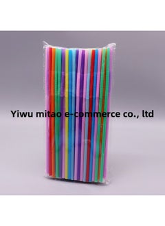 Generic Mi Tao Disposable Plastic Color Art Straw Modeling Creative Elbow Monochrome 100 10 Color Selection-Color:Color 100/bag  - Image 1
