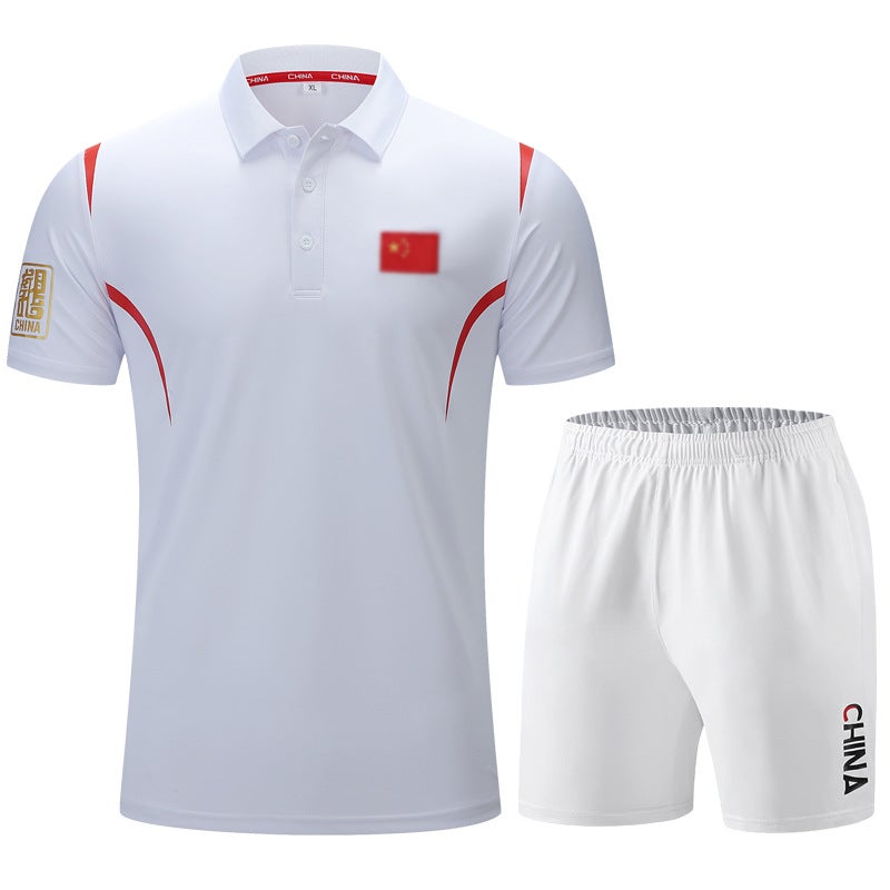 Chinese National Team Sports T-Shirt Football Referee Quick-Drying Short-Sleeved Martial Arts Taekwondo Swimming Coach Polo Shirt - Image 3