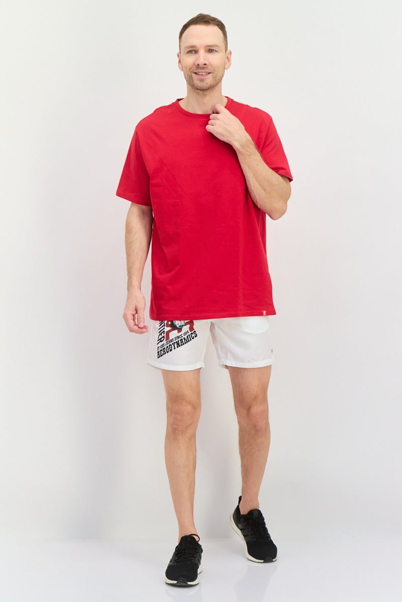 GAS Men Drawstring Graphic Shorts, White - Image 4