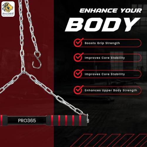 PRO365 Rotational Chin Up Bar | Monkey Bar | In Room Kids Hanging Rod | Height Growth | Heavy Duty Chain | Home Gym Equipment | - Image 3