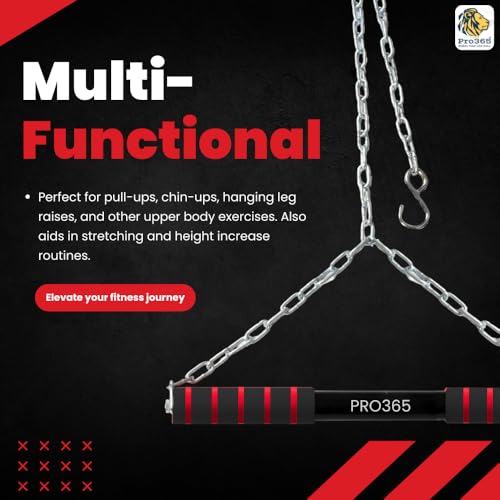 PRO365 Rotational Chin Up Bar | Monkey Bar | In Room Kids Hanging Rod | Height Growth | Heavy Duty Chain | Home Gym Equipment | - Image 5