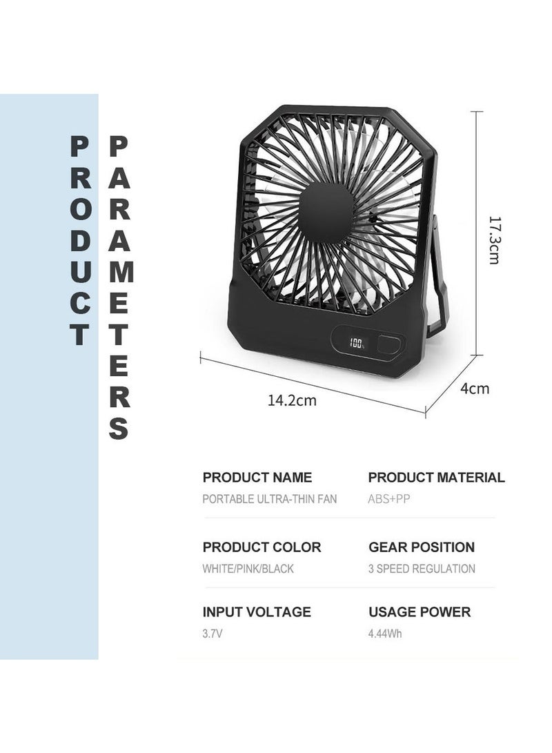 ET-LIFE USB Desktop Fan, Rotatable 3 Speeds Protable Personal Fan, Strong Wind Ultra Quiet Small Desk Fan Tilt for Home Office Desktop  - Image 5