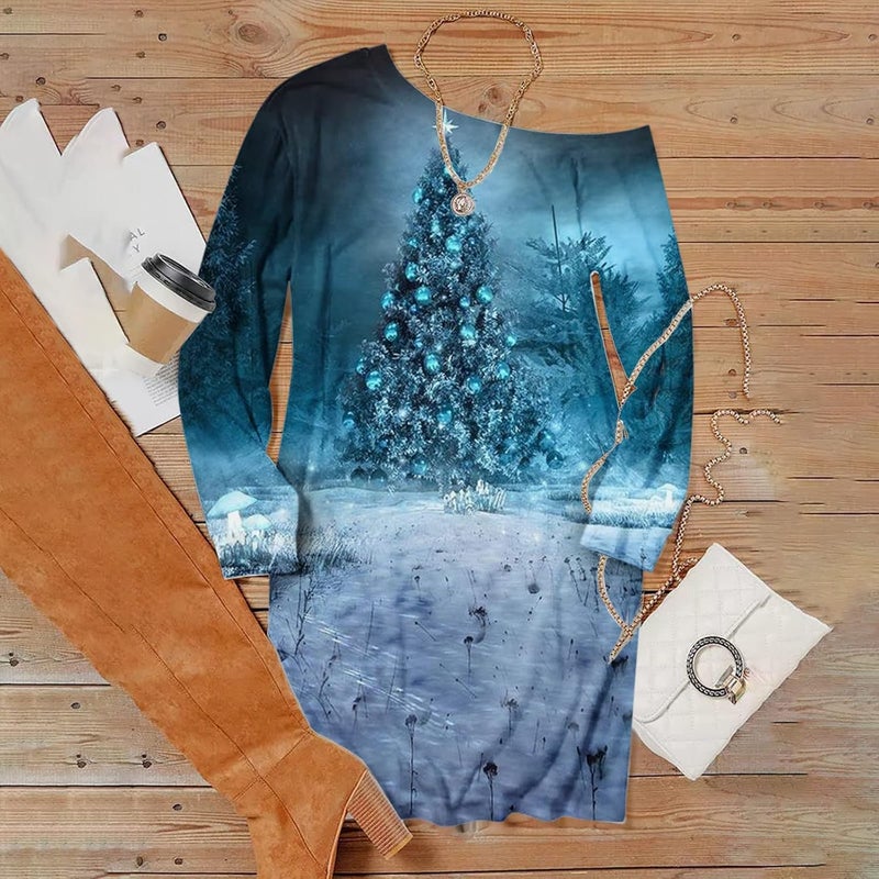 woobles Women Chrismas Jumper Pullover Novelty Funny Graphic Long Sleeve T-Shirts Xmas Casual Sweatshirt Crew Neck Long Sleeve Pullover Tops Blouse Christmas T Shirt for Women Girls - Image 3