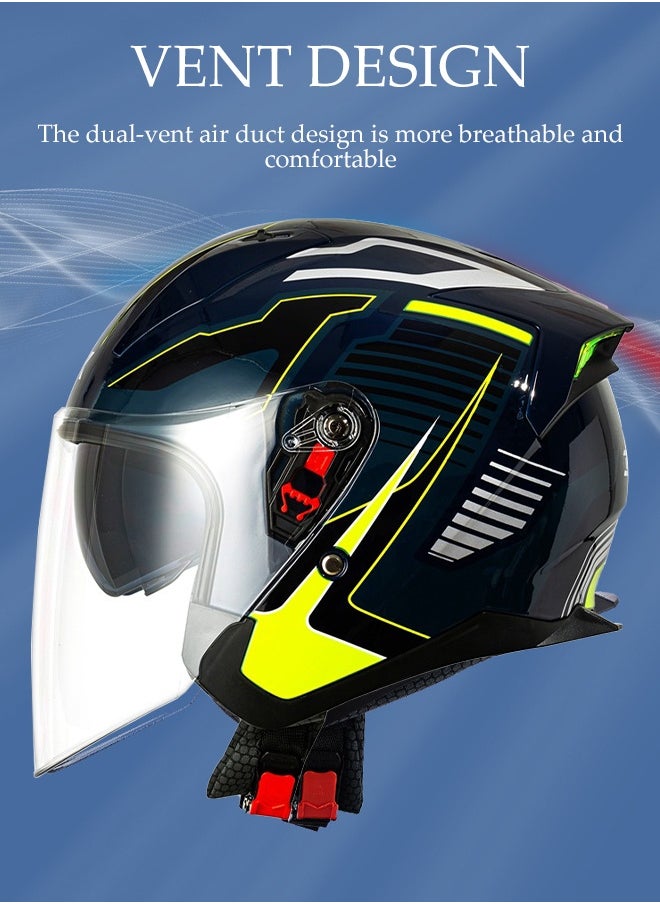 DUNISO Full Face Motorcycle Helmet, Lightweight Crash Resistant Motorcycle Helmet, All Season Cool Racing Helmet，Equipped with Dual Lenses,Removable Breathable Lining, Suitable for Both Men and Women (L)  - Image 3