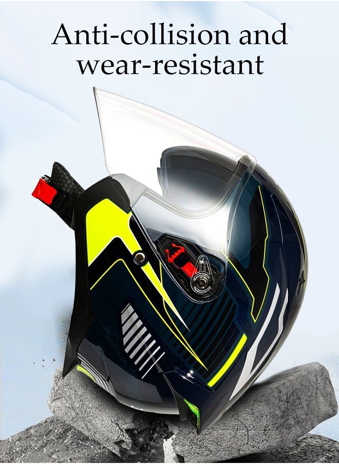 DUNISO Full Face Motorcycle Helmet, Lightweight Crash Resistant Motorcycle Helmet, All Season Cool Racing Helmet，Equipped with Dual Lenses,Removable Breathable Lining, Suitable for Both Men and Women (L)  - Image 5
