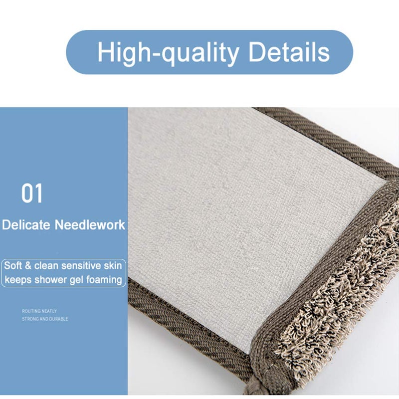 IYOOH Loofah Back Scrubber for Shower, Natural Soft Flax Back Exfoliator Cleaner for Shower Acne, Extra Long Back Scrub Washer, Dual-Sided Bath Exfoliating Scrubber, Deep Clean&Invigorate Skin for Men/Women - Image 4