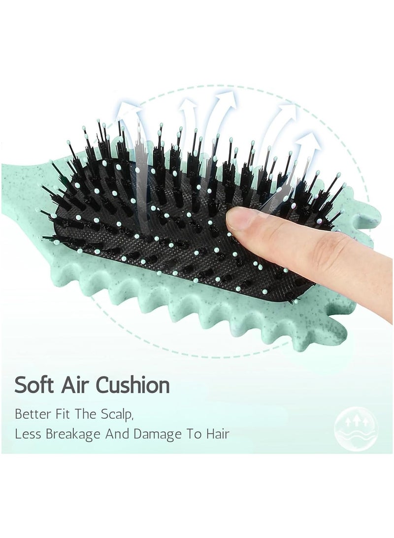 عام فرشاة تجعيد لتعريف الشعر المجعد، فرشاة مرنة لتجعيد الشعر لفك التشابك وتشكيل الشعر. تقلل من الشد، مناسبة للنساء والرجال والفتيات للشعر المبلل أو لتمشيط وتصميم الشعر. فرشاة EdgeLift. - Image 2