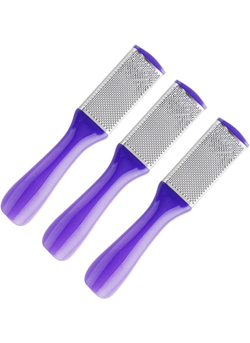 lasenersm 3 Pieces Foot File Callus Remover Stainless Steel Foot File Foot Scrubber Feet Rasp Double Side Dead Skin Remover Foot Scraper Foot Sander Foot Care Tool with Plastic Handle Purple 