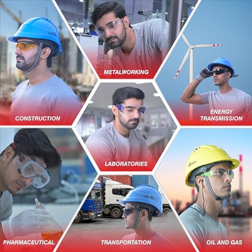 Karam ES001 Safety Goggles with Clear Lens | Lightweight, Scratch & Impact Resistant | Safety Glasses for Multipurpose Use for Pollution, Dust, Riding & Construction Work | PACK OF 3 - Image 3