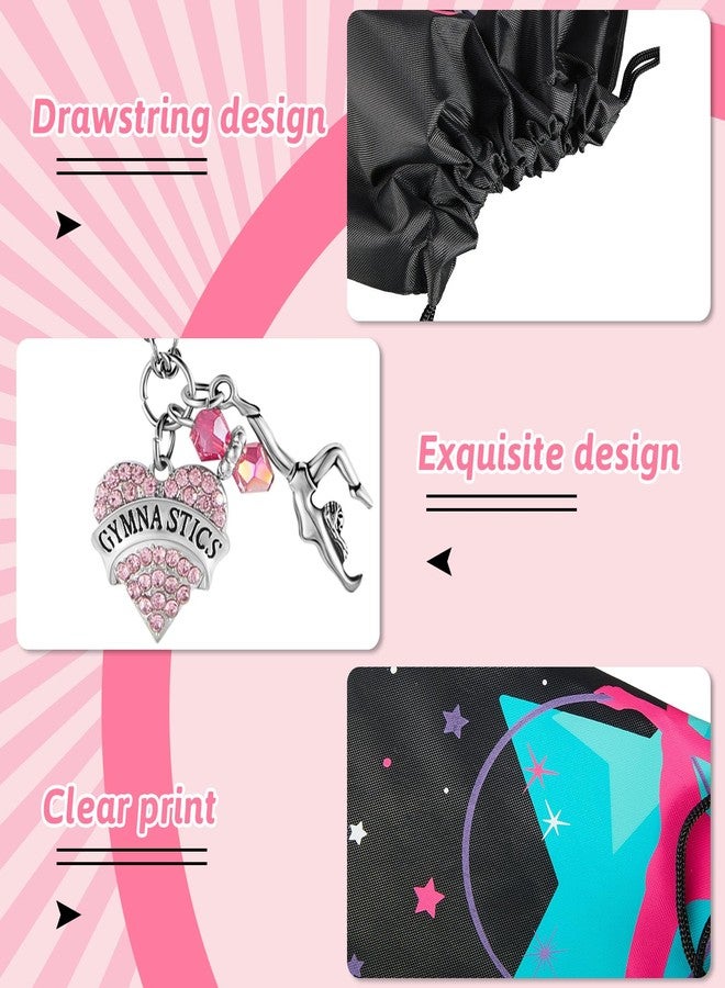 Kigeli Gymnastics Gifts Gymnastics Drawstring Bag Headband Bracelet Necklace Scrunchies Makeup Bag Vacuum Bottle Keychain 50 Pcs Waterproof Stickers Gymnastics Gymnast Party Favors - Image 3