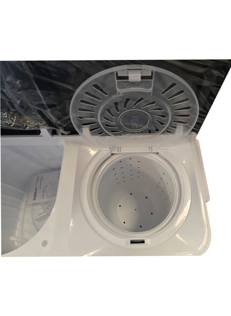 Dora Sat Twin Tub Washing Machine - Top Load - 5 kg - White/Black - DS5TWM - Image 3