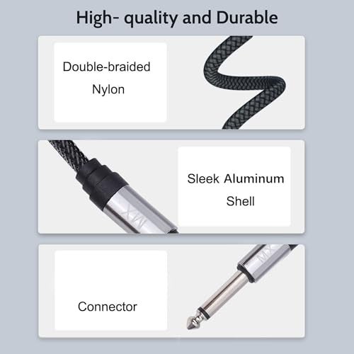 MX 6.35 mm (P-38) Mono Guitar & Instrument Cable — 1.5 m | Durable Shielded Audio Cable for Guitar, Keyboard, Amplifier, Mixer & Studio Use - Image 4