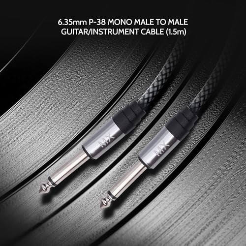 MX 6.35 mm (P-38) Mono Guitar & Instrument Cable — 1.5 m | Durable Shielded Audio Cable for Guitar, Keyboard, Amplifier, Mixer & Studio Use - Image 3