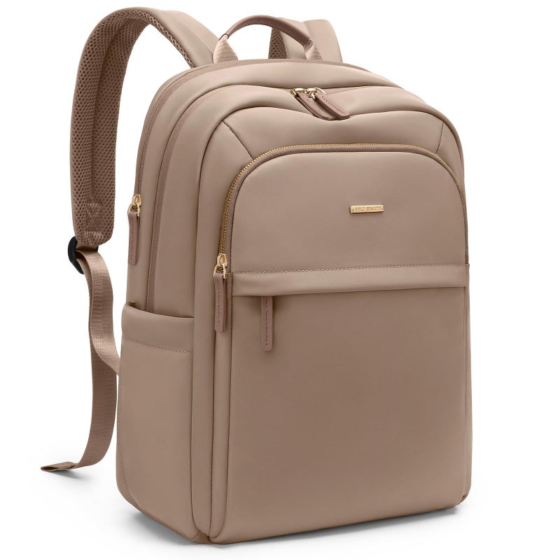 GOLF QUALITY Travel Backpack for Women Personal Carry On Bag Business Weekender Hiking Multilayer Laptop Bag,16 Inch,Champagne Brown - Image 1