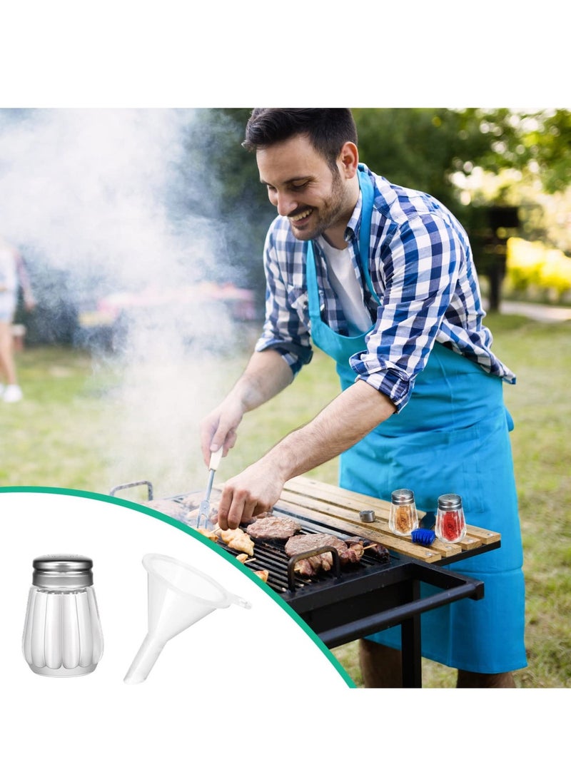 Excefore - Pepper Shakers, Pack of 12 Bulk Salt and Pepper Shakers with Funnel Tool, Clear Glass Mini Salt and Pepper Shakers Set with Stainless Steel Tops for Wedding Table & Party - Image 1