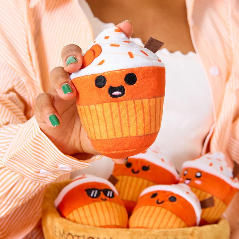 WHAT DO YOU MEME? Emotional Support Lattes by Relatable, Soft & Cuddly Fall Plushies for Love Ones of All Ages, The Perfect Fall Gifts for Back to School, and Teacher Desk Buddy, Includes 5 Latte Plushies with Basket - Image 2