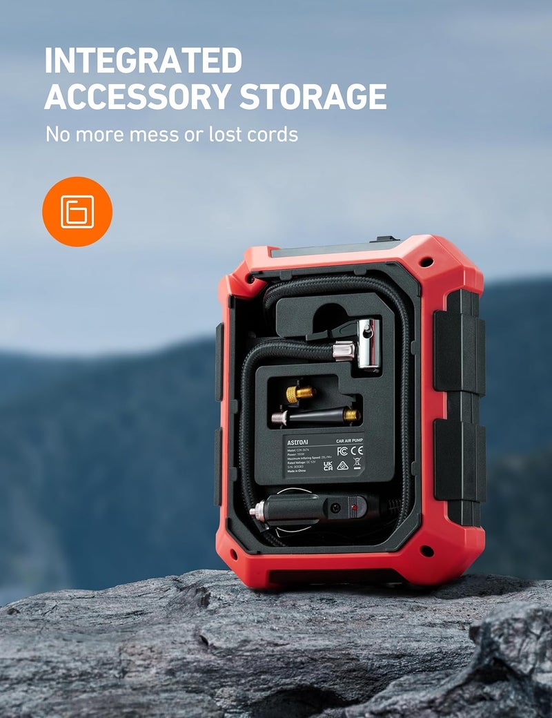AstroAI 12V DC Portable Tyre Inflator with LED Light and Digital Display - Image 3