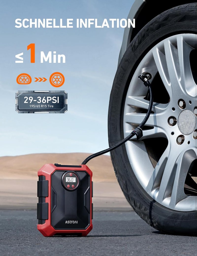 AstroAI 12V DC Portable Tyre Inflator with LED Light and Digital Display - Image 2
