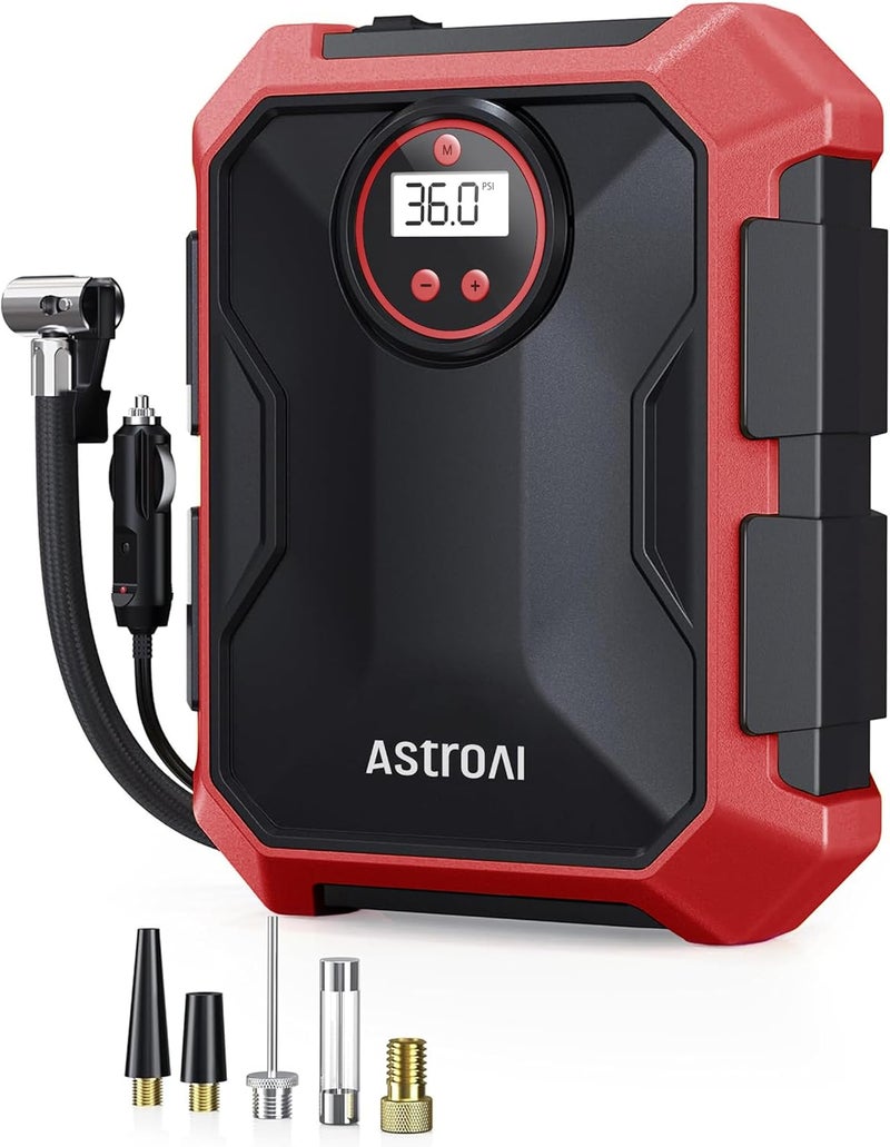 AstroAI 12V DC Portable Tyre Inflator with LED Light and Digital Display - Image 1