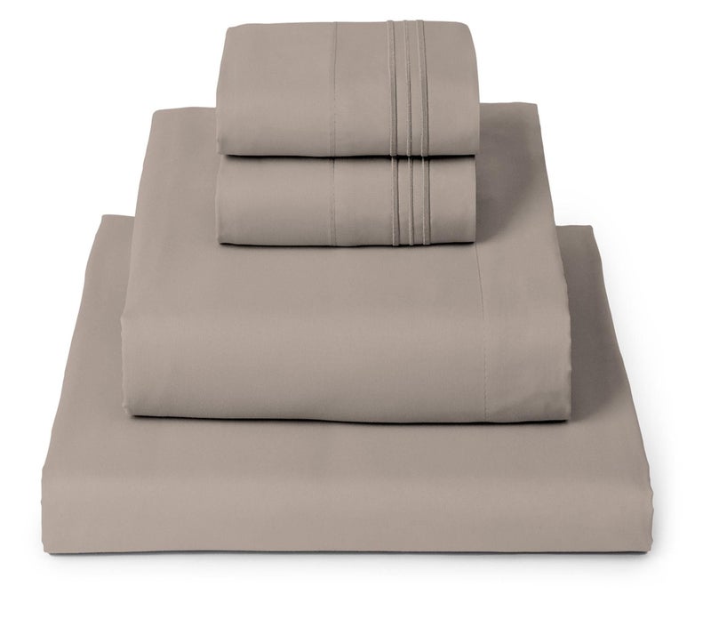 Mellanni King Sheets Set - 4 PC Iconic Collection Bedding - Hotel Luxury, Extra Soft, Cooling Bed Sheets - Wrinkle, Fade, Stain Resistant (King, Tan) - Image 1
