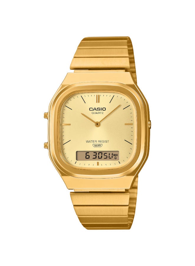 كاسيو ساعة يد تناظرية ورقمية من الفولاذ المقاوم للصدأ AQ-240EG-9ADF - Image 1