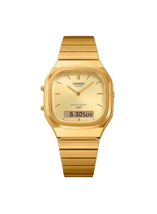 كاسيو ساعة يد تناظرية ورقمية من الفولاذ المقاوم للصدأ AQ-240EG-9ADF - Image 4
