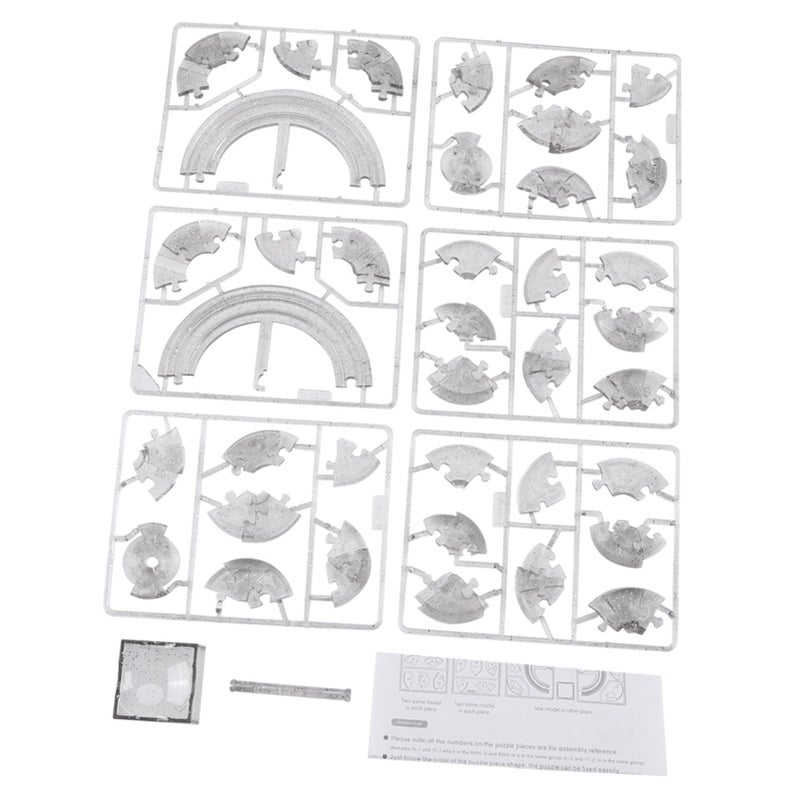 3D Crystal Blocks Translucent DIY Puzzle Blocks SaturnShaped Toy Grey - Image 4