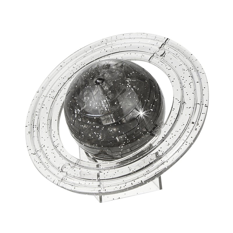 3D Crystal Blocks Translucent DIY Puzzle Blocks SaturnShaped Toy Grey - Image 3