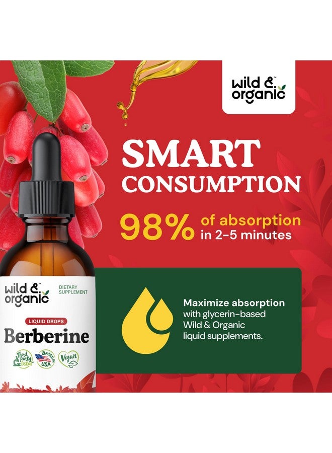 Wild & Organic Wild & Organic Berberine Liquid Drops - 500mg Berberine Supplement HCL for Overall Support - Natural Extract Tincture - Vegan, Alcohol & Sugar-Free - 2 fl oz  - Image 4